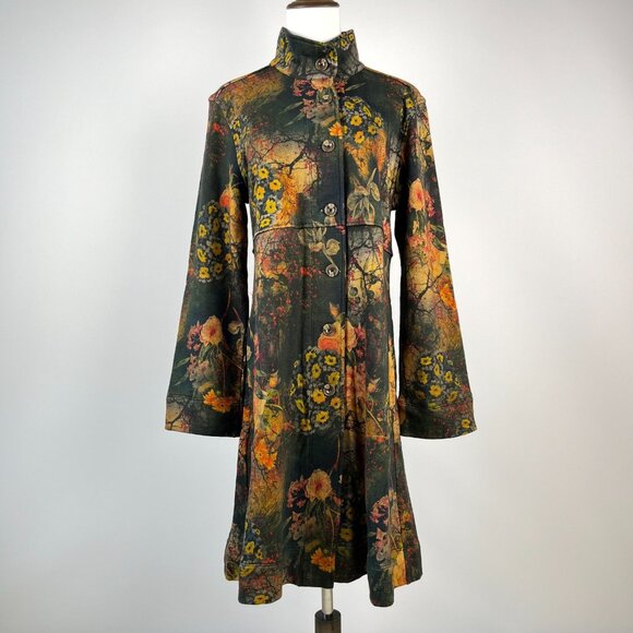 NWOT Johnny Was Traviata Military Jacket Floral Cotton Coat Size S - Picture 2 of 12